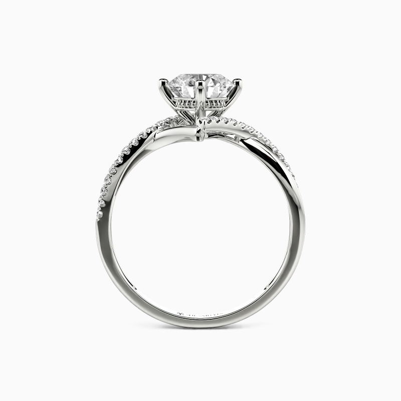 "I Will Love You Past Forever" Round Cut Side Stone Engagement Ring