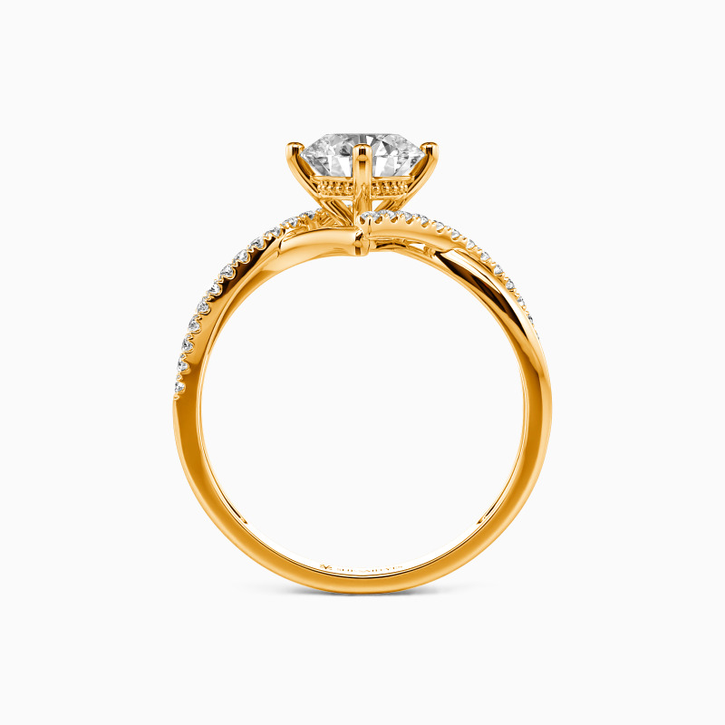 "I Will Love You Past Forever" Round Cut Side Stone Engagement Ring