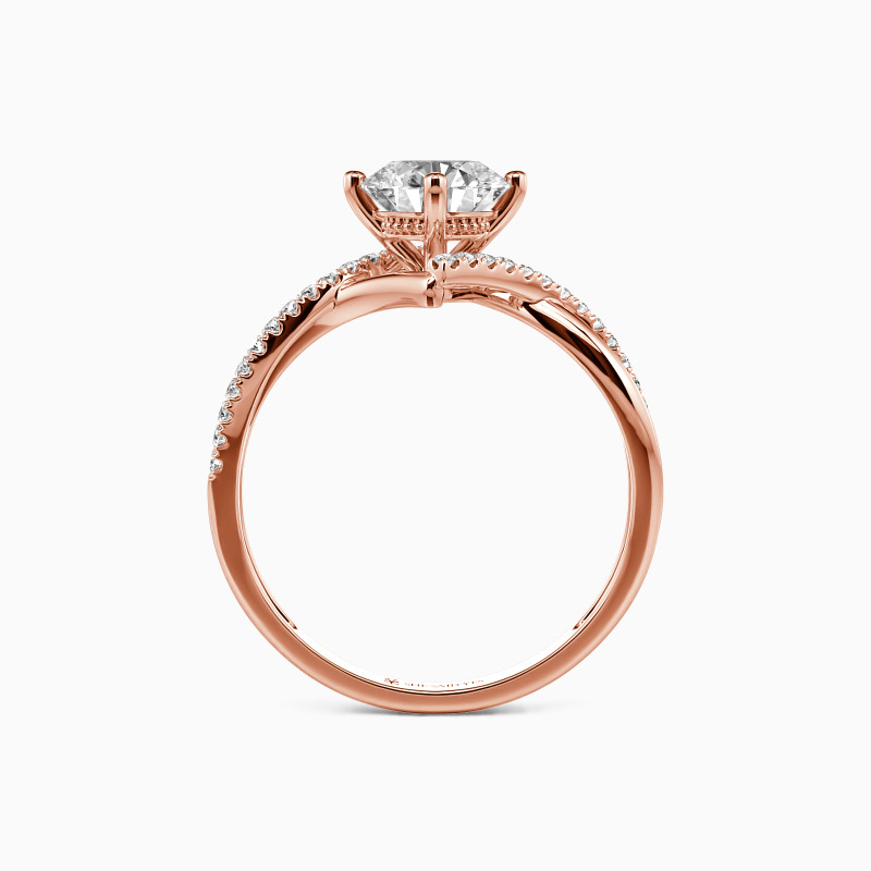 "I Will Love You Past Forever" Round Cut Side Stone Engagement Ring