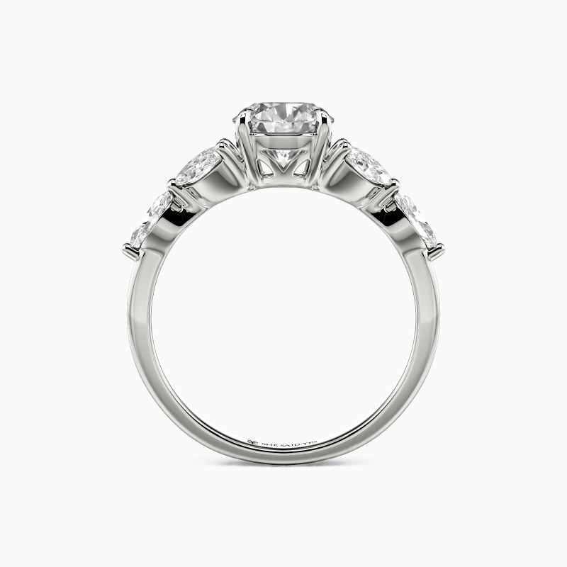 "Garten des Friedens" Verlobungsring 0,8 ct Rundschliff mit Seitensteinen