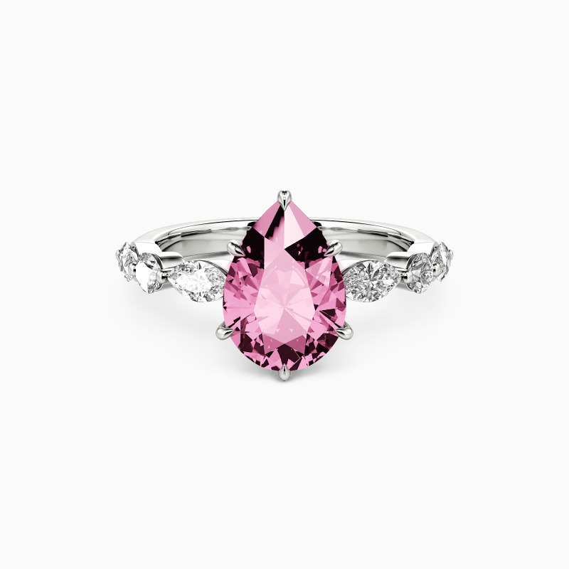 "Holy Promise" 1ct Pear Cut Side Stone Engagement Ring