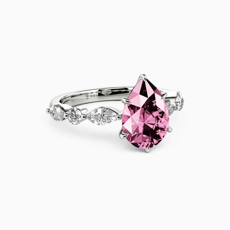 "Holy Promise" 1ct Pear Cut Side Stone Engagement Ring