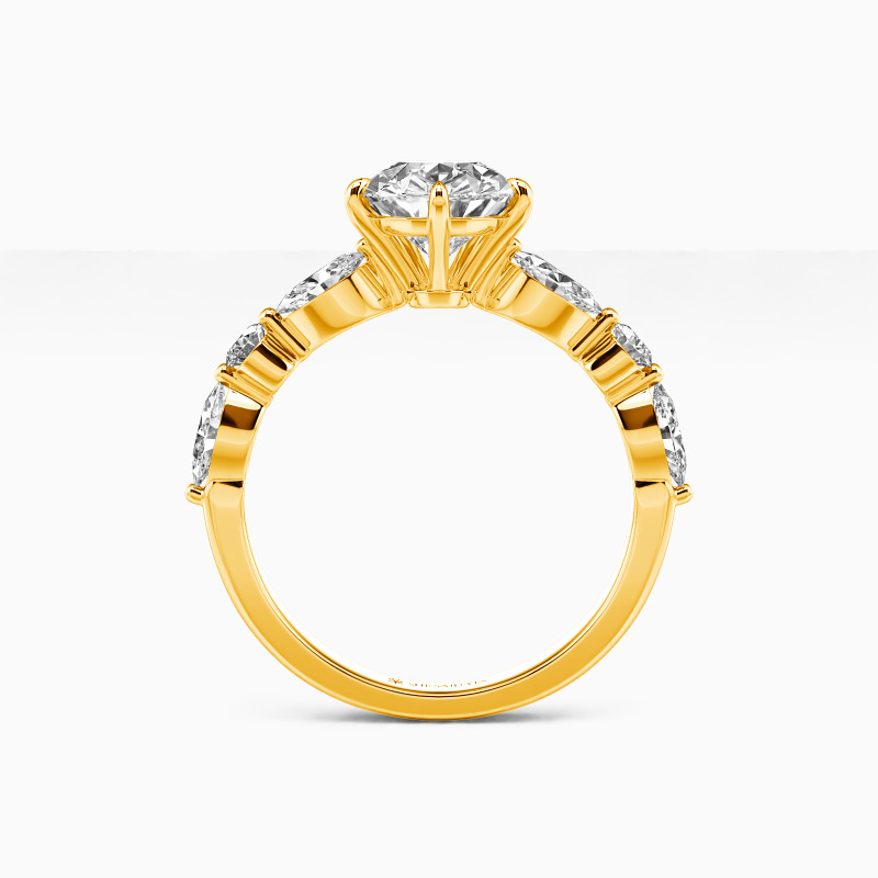 "Holy Promise" 2ct Pear Cut Side Stone Engagement Ring