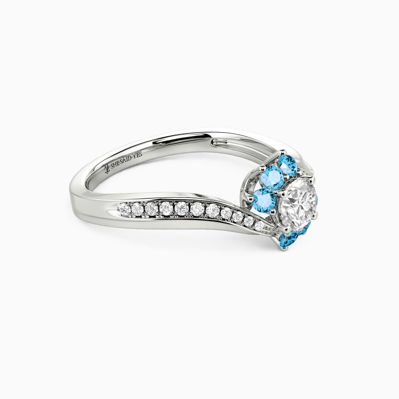 "Ich Liebe Dich So" Verlobungsring 0,3 ct Rund-Schliff mit Seitensteinen