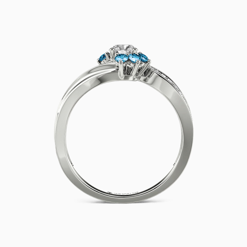 "Ich Liebe Dich So" Verlobungsring 0,3 ct Rund-Schliff mit Seitensteinen