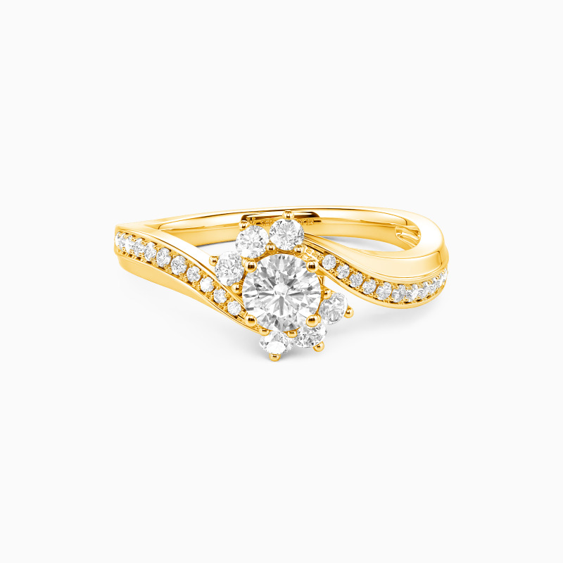 "Ich Liebe Dich So" Verlobungsring 0,8 ct Rund-Schliff mit Seitensteinen