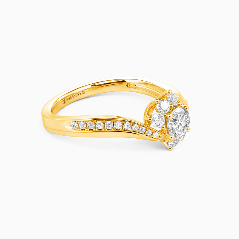 "Ich Liebe Dich So" Verlobungsring 0,8 ct Rund-Schliff mit Seitensteinen