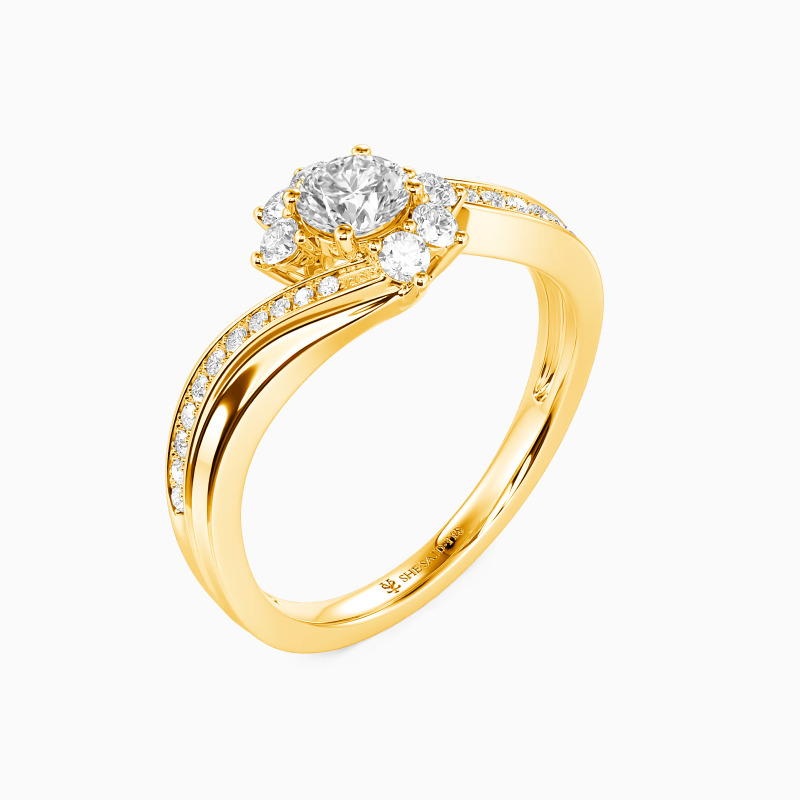 "Ich Liebe Dich So" Verlobungsring 0,8 ct Rund-Schliff mit Seitensteinen