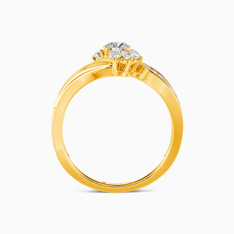 "Ich Liebe Dich So" Verlobungsring 0,8 ct Rund-Schliff mit Seitensteinen