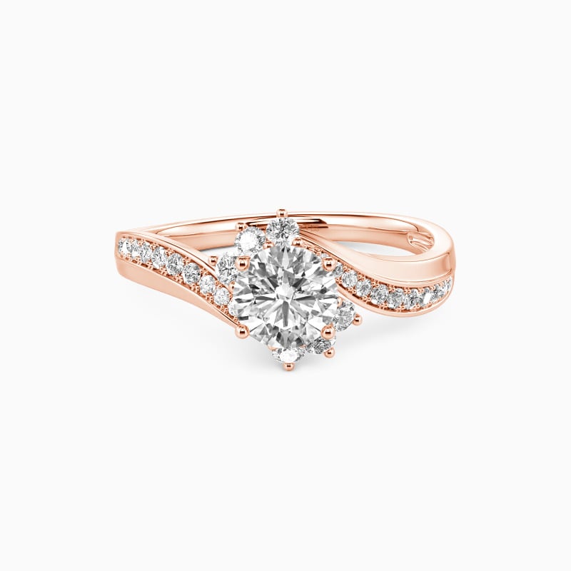 "I Love You So" Round Cut Side Stone Engagement Ring