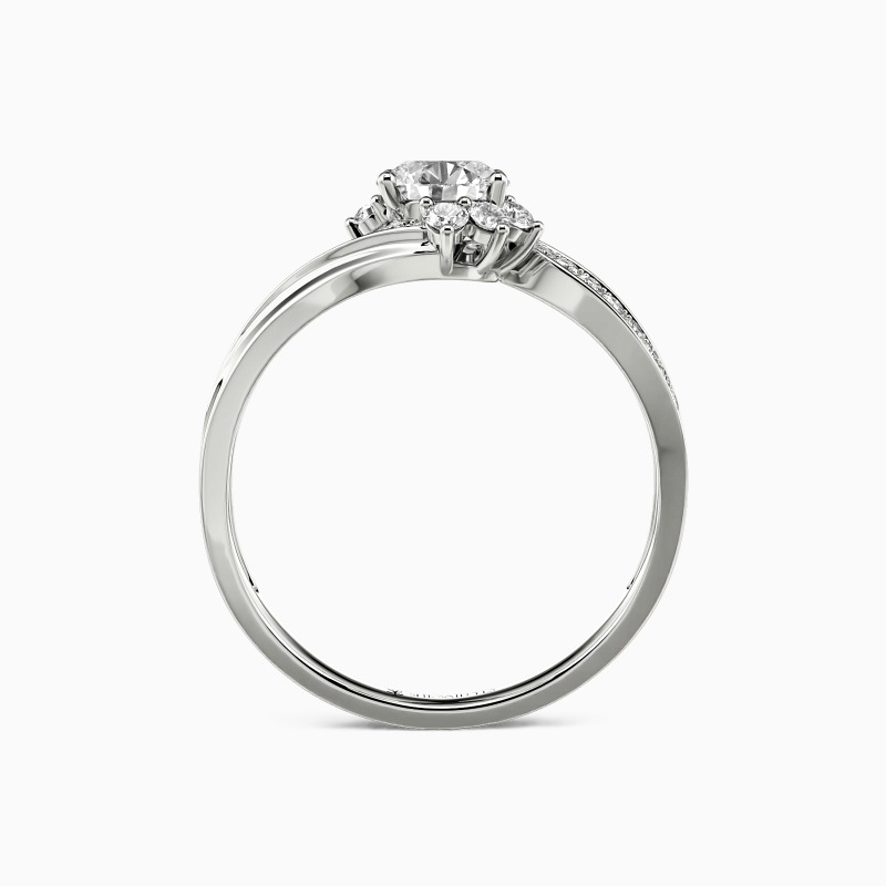 "I Love You So" 0.5ct Round Cut Cluster Side Stone Engagement Ring