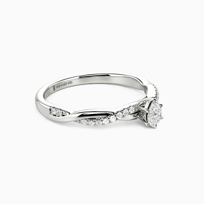 "Word of Honor" 0.3ct Pear Cut Side Stone Engagement Ring