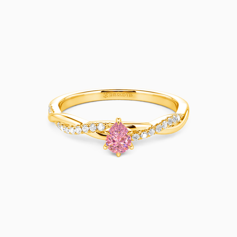 "Word of Honor" 0.5ct Pear Cut Side Stone Engagement Ring