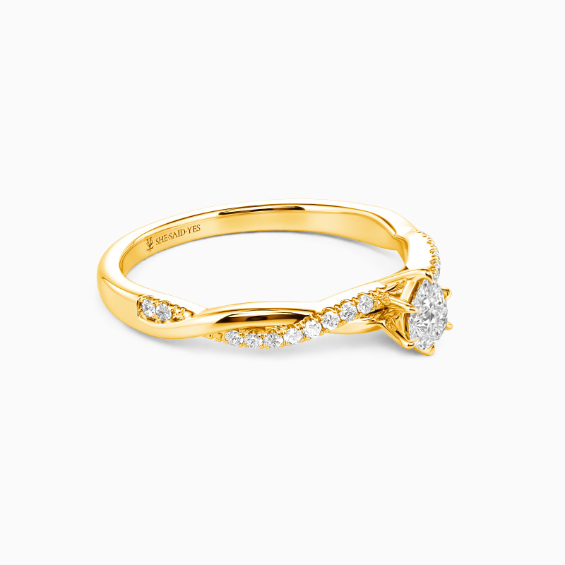 "Ehrenwort" Verlobungsring 0,5 ct Birnenschliff mit Seitensteinen