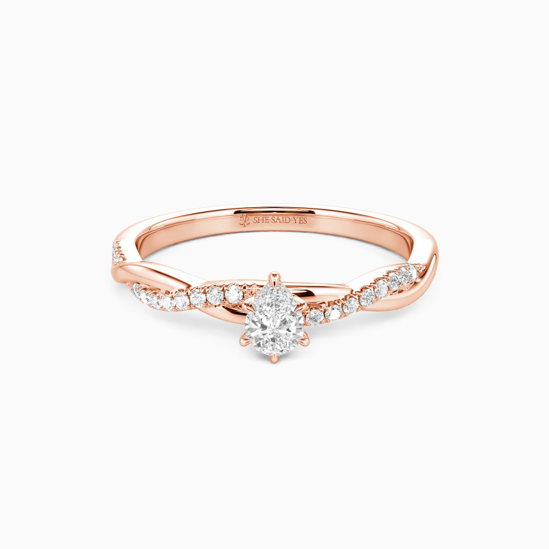 "Ehrenwort" Verlobungsring 0,8 ct Birnenschliff mit Seitensteinen