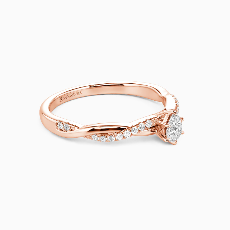 "Ehrenwort" Verlobungsring 0,8 ct Birnenschliff mit Seitensteinen