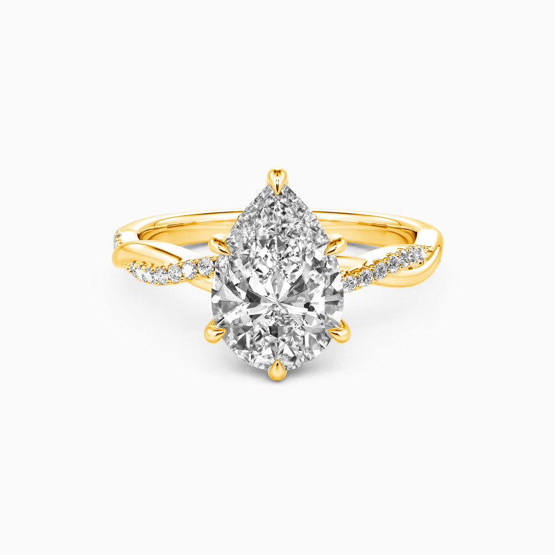 "Word of Honor" Pear Cut Side Stone Engagement Ring