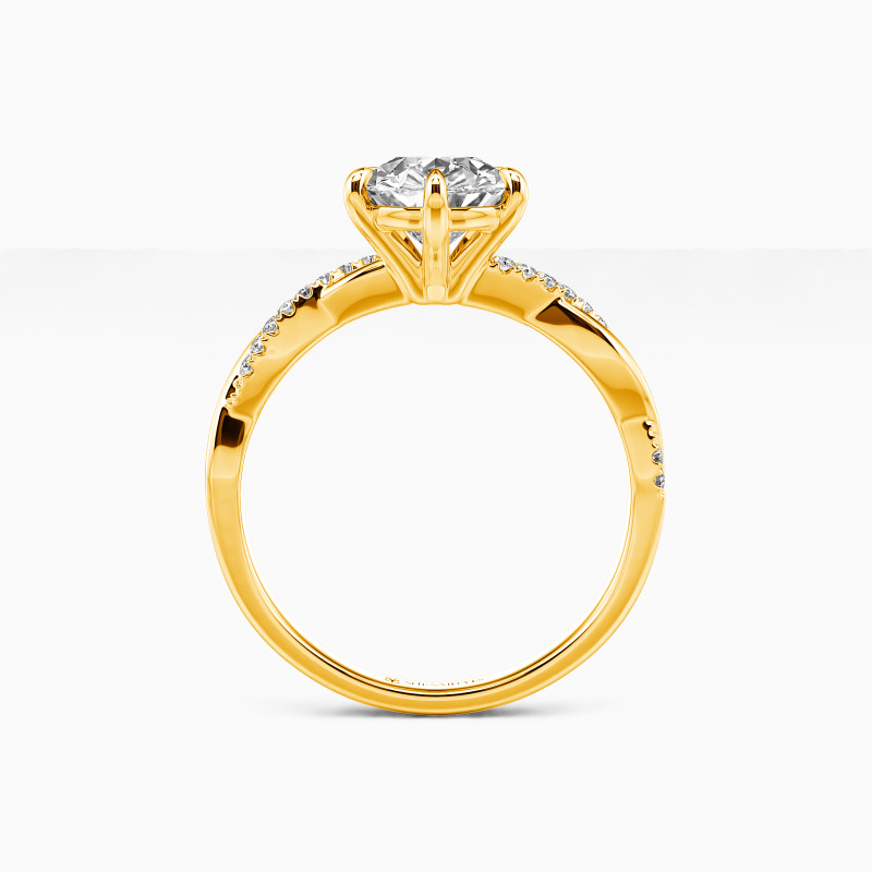 "Word of Honor" Pear Cut Side Stone Engagement Ring