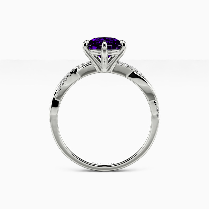 "Word of Honor" Pear Cut Side Stone Engagement Ring