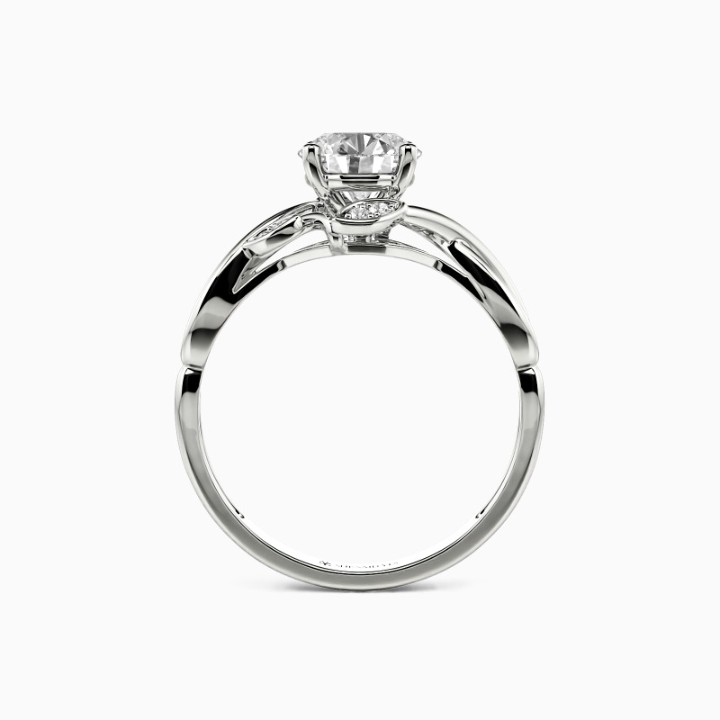 "Yes & Always" Round Cut Side Stone Engagement Ring