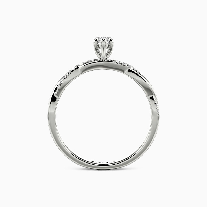 "Timeless Love" 0.3ct Marquise Cut Side Stone Engagement Ring