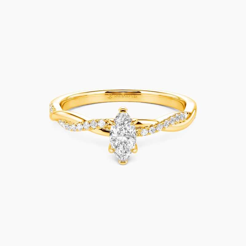"Timeless Love" 0.5ct Marquise Cut Side Stone Engagement Ring