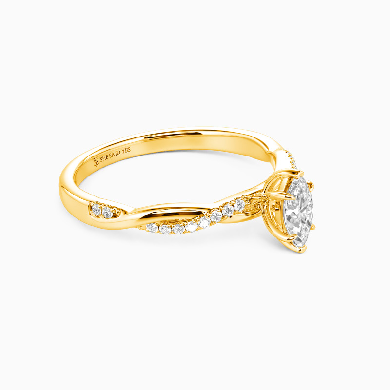 "Timeless Love" 0.5ct Marquise Cut Side Stone Engagement Ring