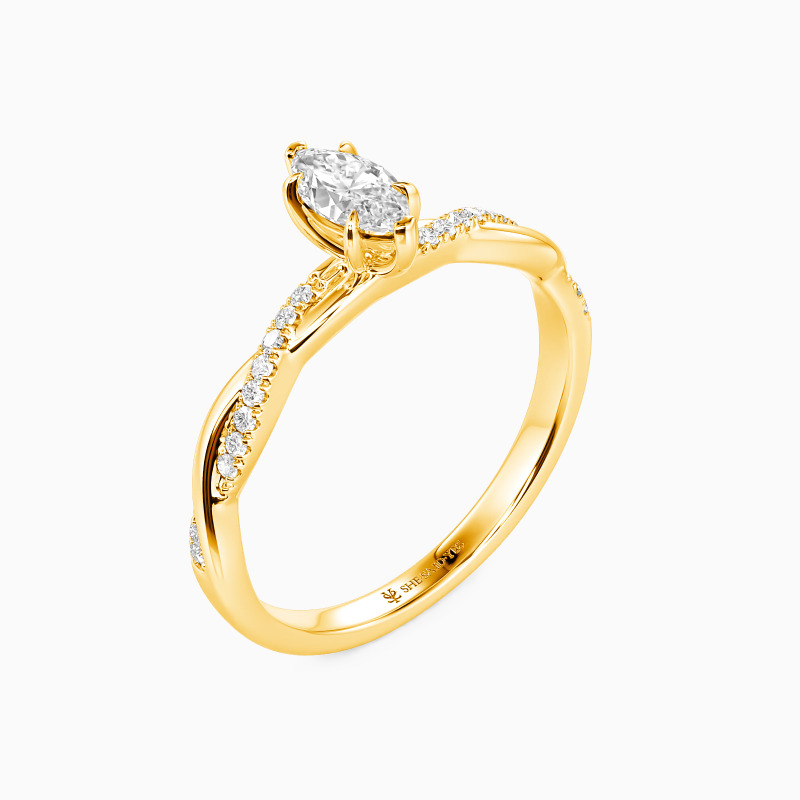 "Timeless Love" 0.5ct Marquise Cut Side Stone Engagement Ring