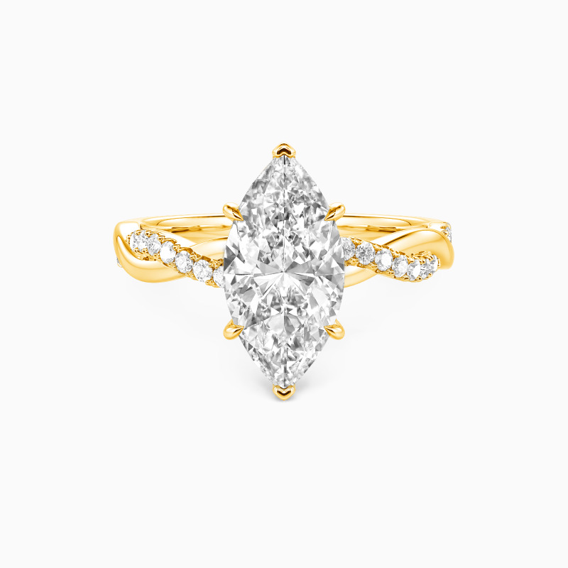 "Timeless Love" 1ct Marquise Cut Side Stone Engagement Ring