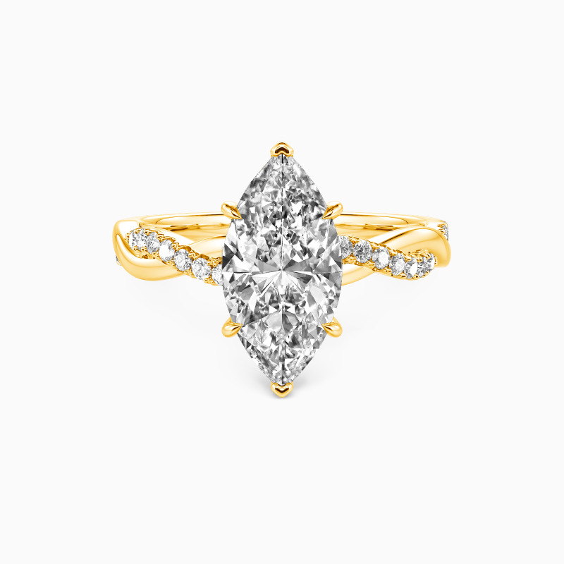 "Timeless Love" Marquise Cut Side Stone Engagement Ring