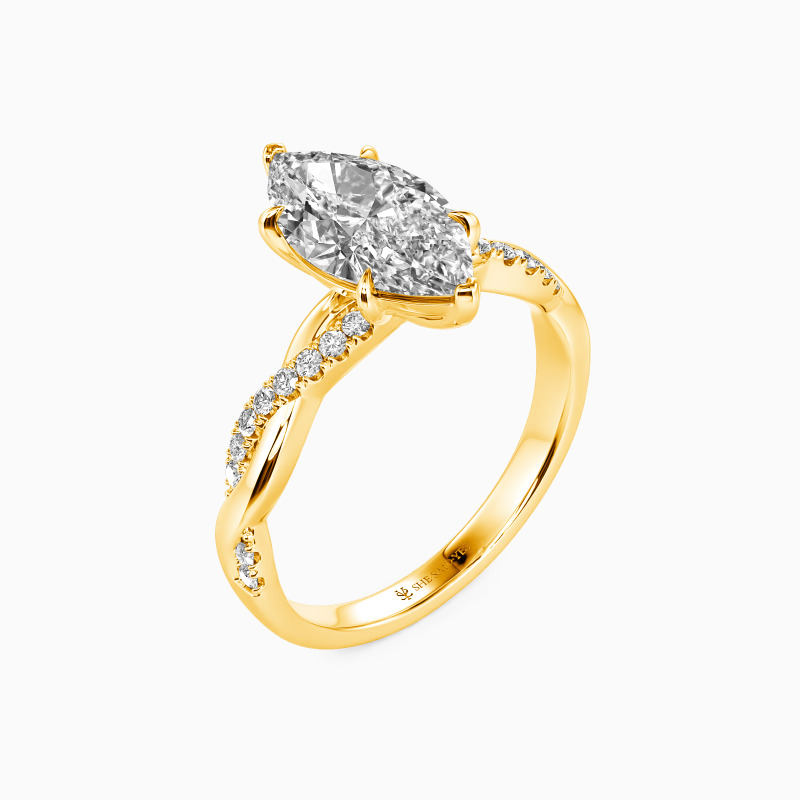 "Timeless Love" Marquise Cut Side Stone Engagement Ring