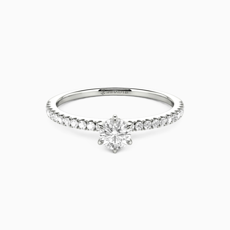 "In The Name Of Love" 0.3ct Round Cut Side Stone Engagement Ring