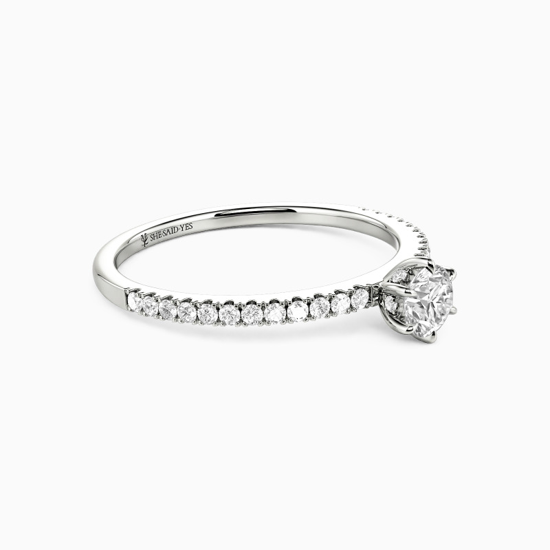 "In The Name Of Love" 0.3ct Round Cut Side Stone Engagement Ring