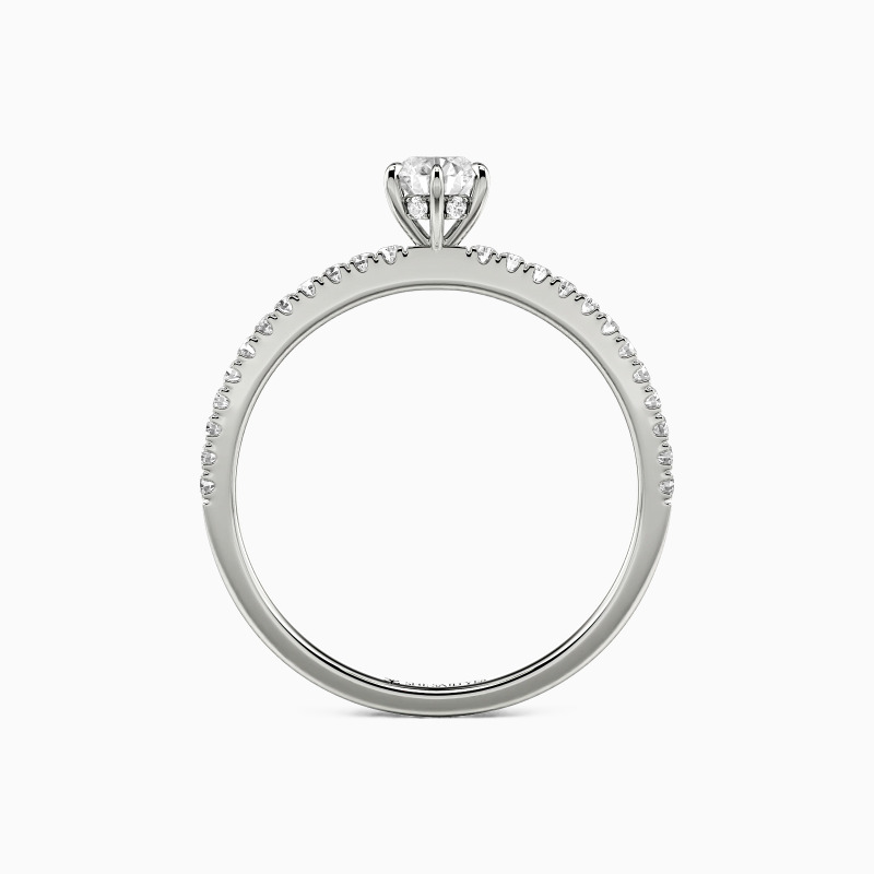 "In The Name Of Love" 0.3ct Round Cut Side Stone Engagement Ring