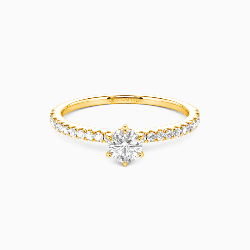 "In The Name Of Love" 0.5ct Round Cut Side Stone Engagement Ring