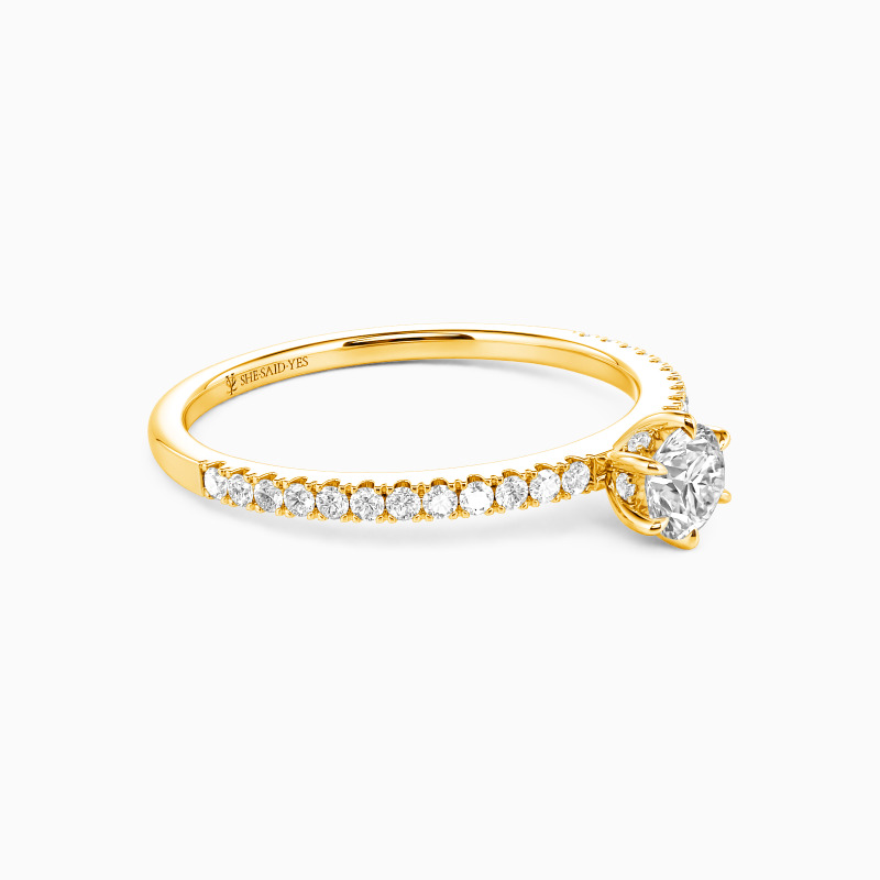 "In The Name Of Love" 0.5ct Round Cut Side Stone Engagement Ring