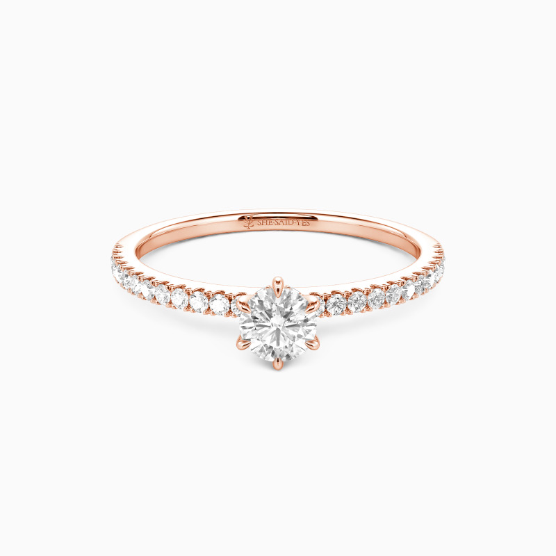 "Im Namen der Liebe" Verlobungsring 0,8 ct Rundschliff mit Seitensteinen