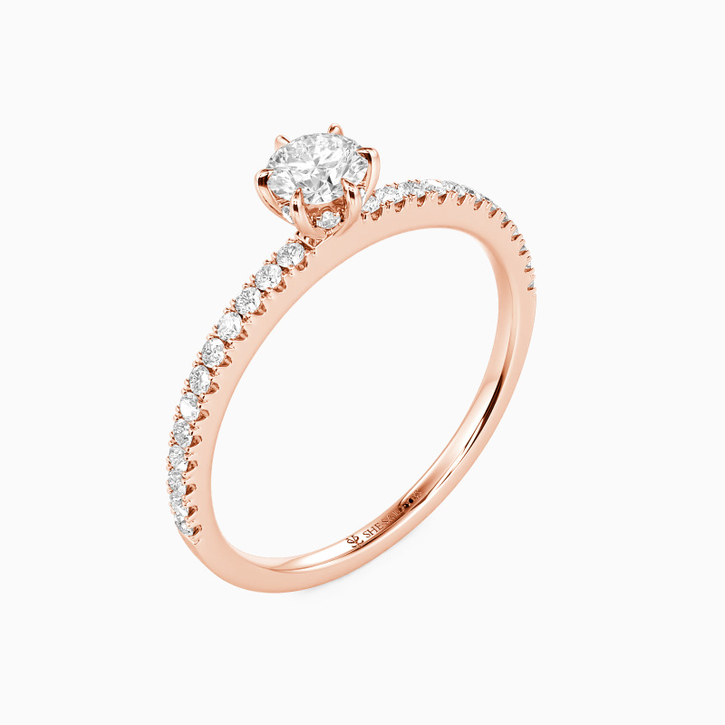 "Im Namen der Liebe" Verlobungsring 0,8 ct Rundschliff mit Seitensteinen