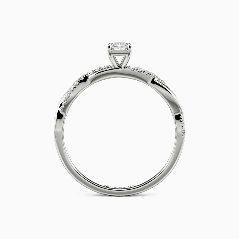 "Rigidity & Softness" 0.4ct Radiant Cut Side Stone Engagement Ring