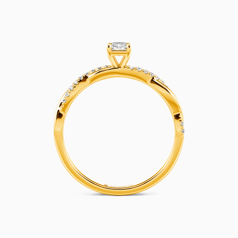 "Strenge & Sanftheit" Verlobungsring 0,8 ct Radiant-Schliff mit Seitensteinen