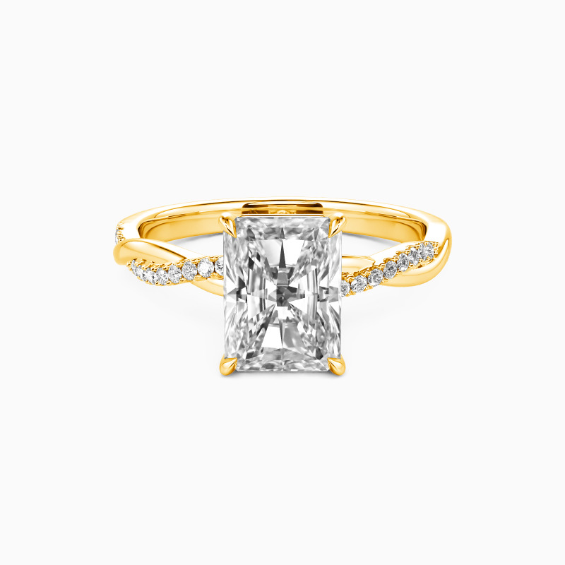 "Rigidity & Softness" Radiant Cut Side Stone Engagement Ring