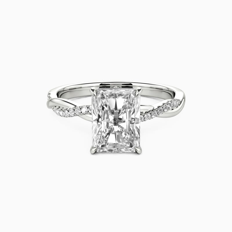 "Rigidity & Softness" Emerald Cut Side Stone Engagement Ring