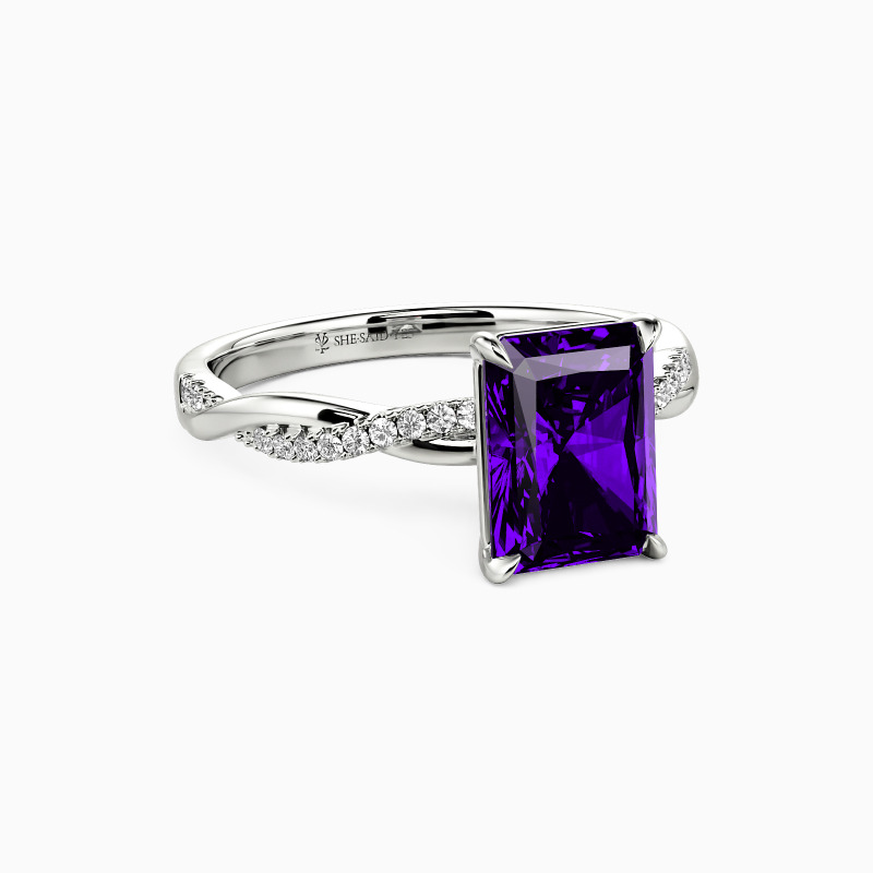 "Rigidity & Softness" Radiant Cut Side Stone Engagement Ring
