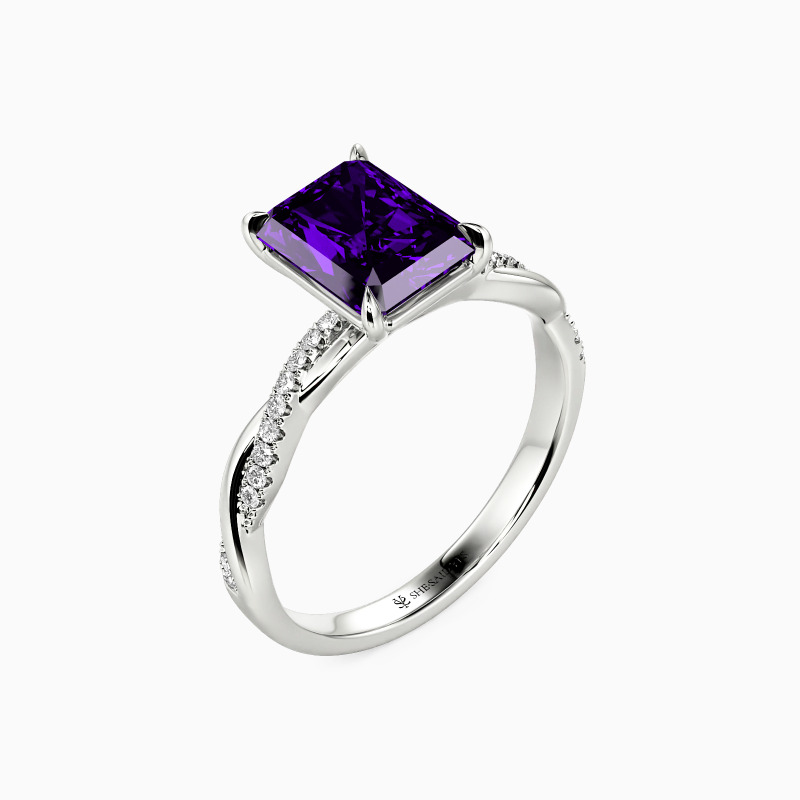 "Rigidity & Softness" Radiant Cut Side Stone Engagement Ring