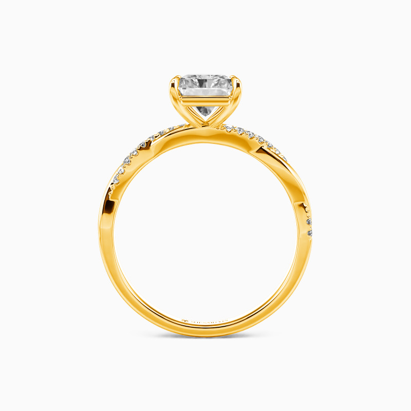"Rigidity & Softness" Radiant Cut Side Stone Engagement Ring