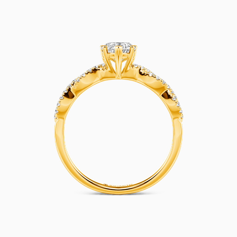 "The String Of My Heart" 0.8ct Heart Cut Side Stone Engagement Ring