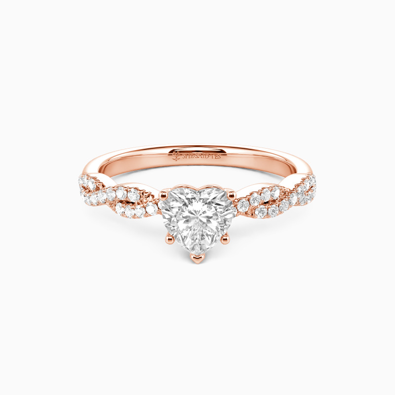 "The String Of My Heart" 1ct Heart Cut Side Stone Engagement Ring
