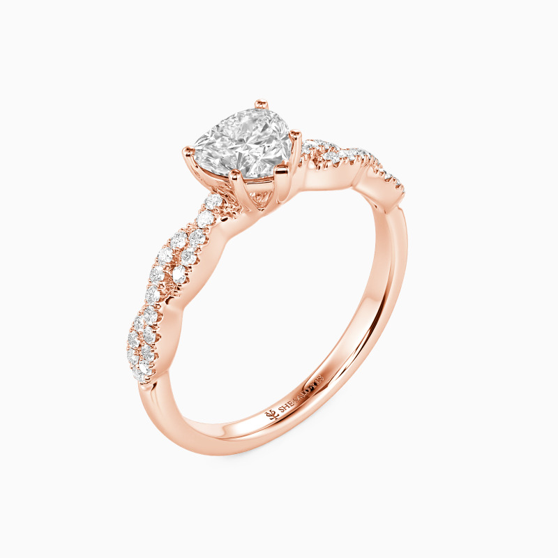 "The String Of My Heart" 1ct Heart Cut Side Stone Engagement Ring