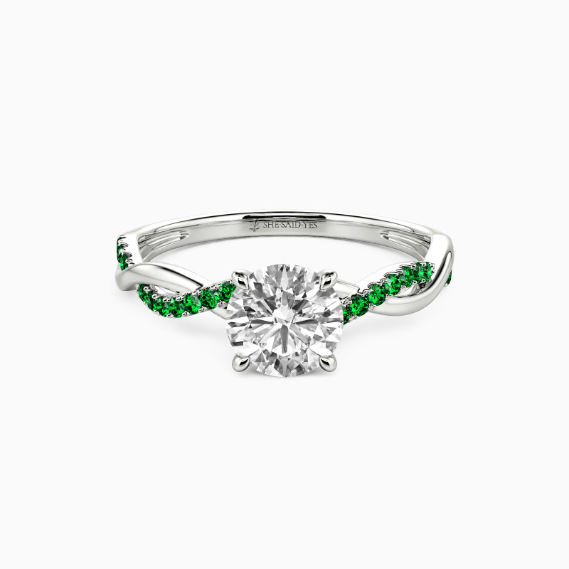"Be Full Of Tenderness" 1.5ct Round Cut Side Stone Engagement Ring