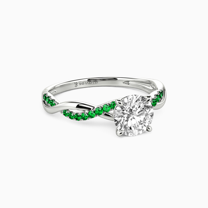"Be Full Of Tenderness" 1.5ct Round Cut Side Stone Engagement Ring